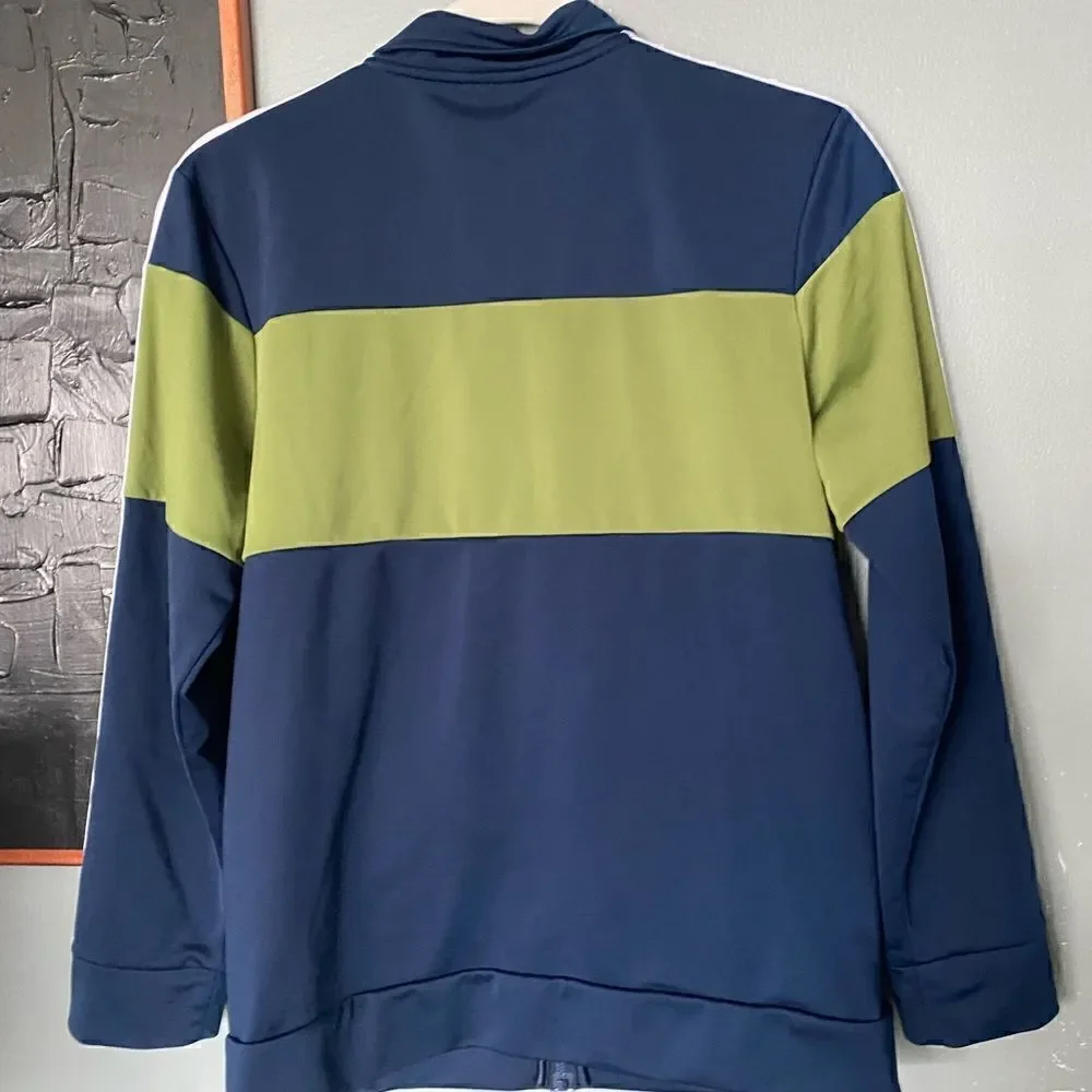 Adidas zip up athletic jacket boys L(14/16) navy/green
